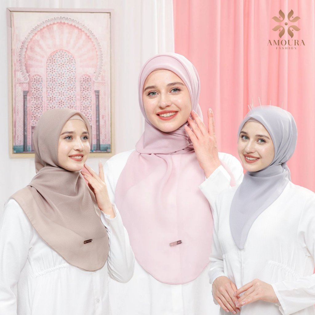 Hijab malay oval segi empat polycotton premium warna burgundy hitam mauve polos 115cm x 115cm