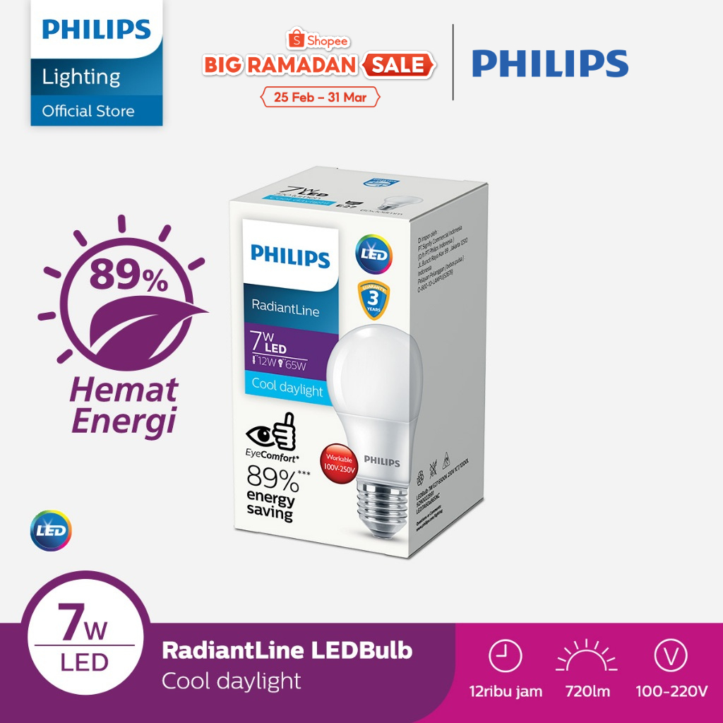 Lampu LED Philips RadiantLine 14W Putih - Bola Lampu E27