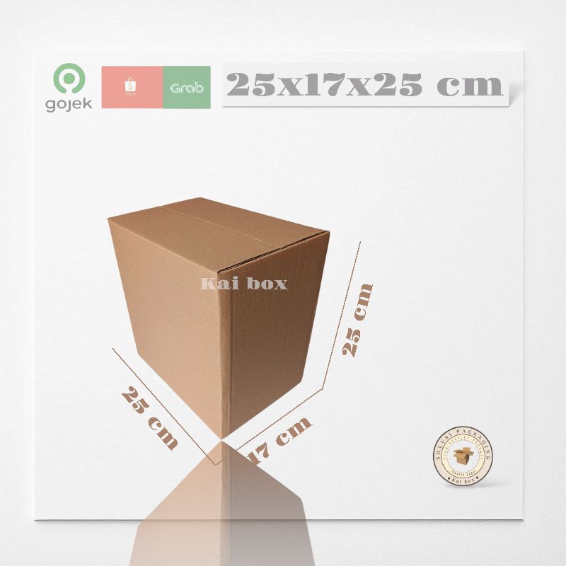 

kardus ukuran 25x17x25 cm box singel wall polos ST