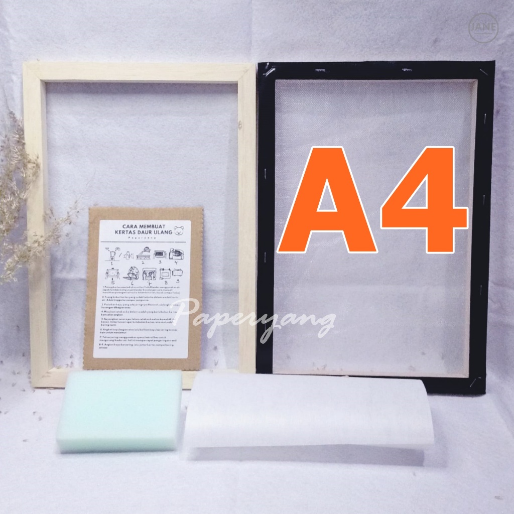 Cetakan Kertas Daur Ulang A4  / Saringan Bubur Kertas / Screen kertas daur ulang / Paperyang