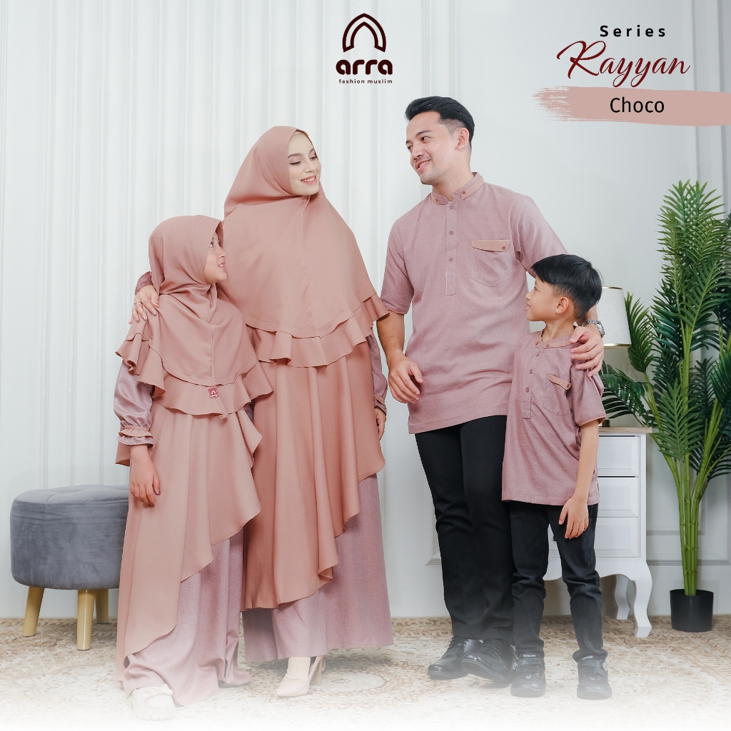 Baju Sarimbit Rayyan Couple Kapel Kapelan Pasangan Keluarga Muslim Dewasa Ayah Ibu dan Anak Warna Co