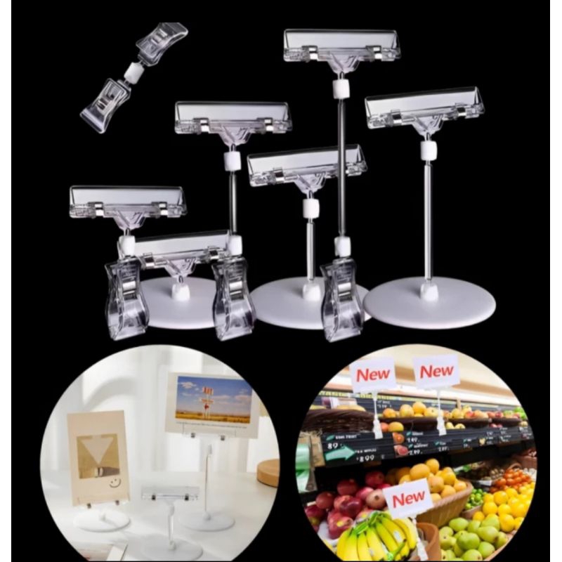 

Jepitan label harga stand display klip price tag penjepit kartu foto produk plastik supermarket toko