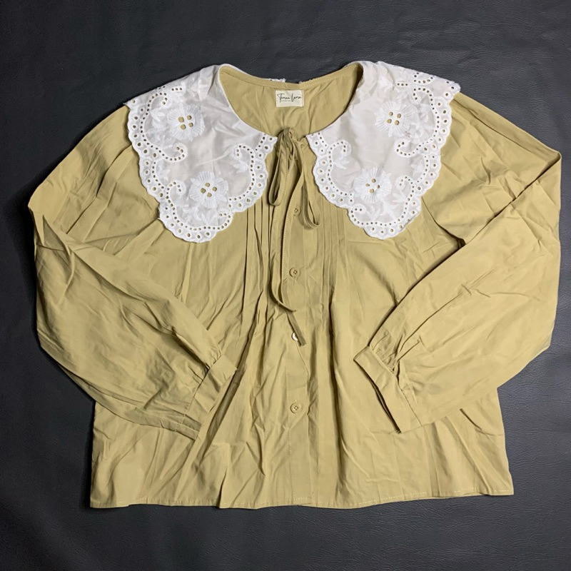 Baju Blouse Wanita Lengan Panjang || Kemeja cewek Lengan Panjang Balon Kerah Sailor