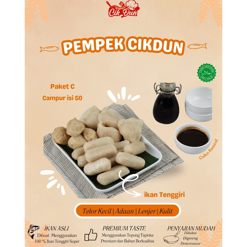 

Pempek Cikdun - Pempek Campur Mix Isi 50