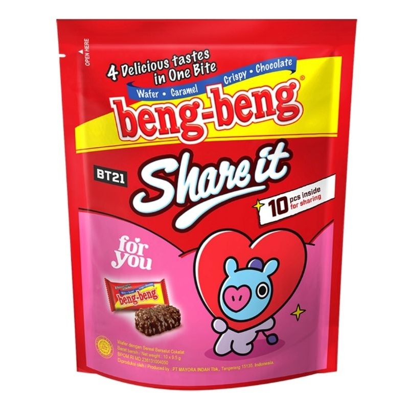 

beng-beng Share It Wafer Rice Crispy Cokelat 10 x 9.5 g