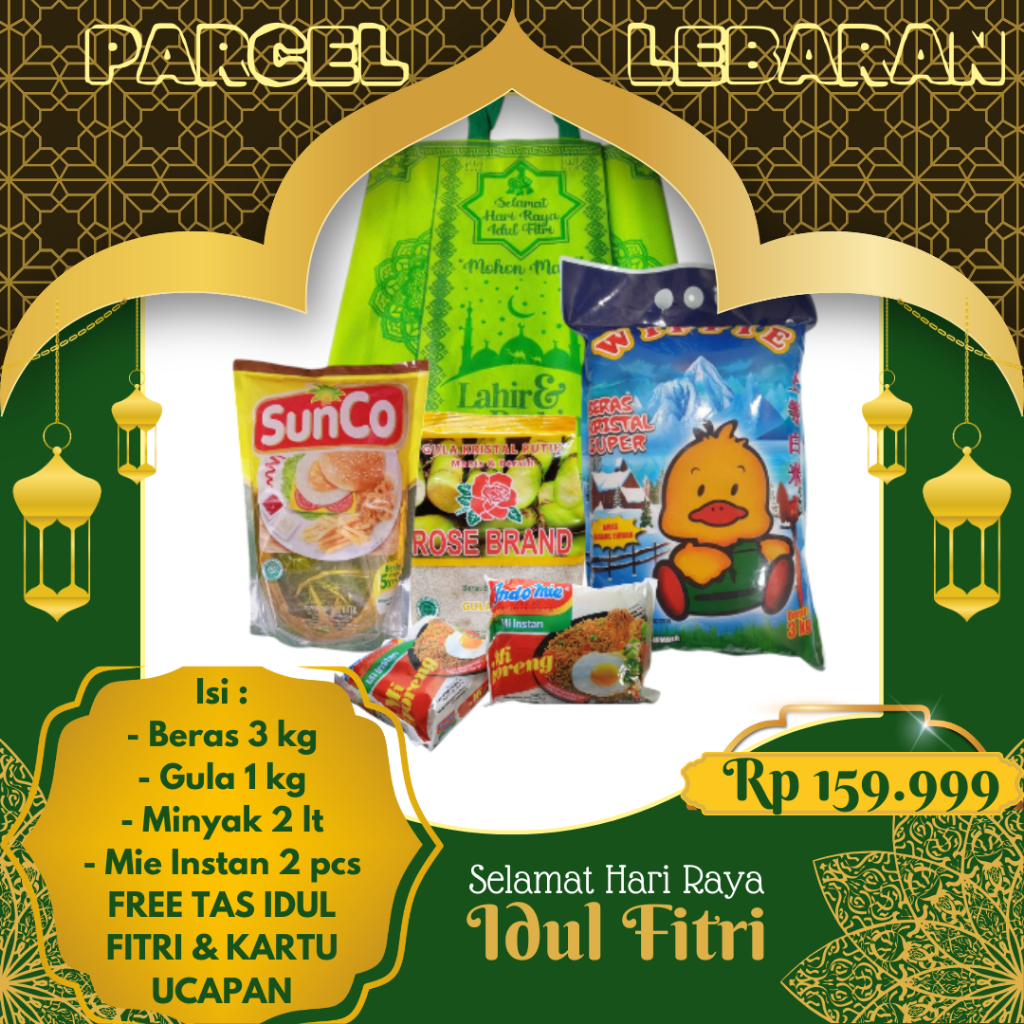 

PARSEL SEMBAKO LENGKAP 7 KG FREE KARTU UCAPAN PARCEL HAMPERS THR HARI RAYA LEBARAN IDUL FITRI ZAKAT FITRAH SEDEKAH INFAQ FIDYAH DONASI
