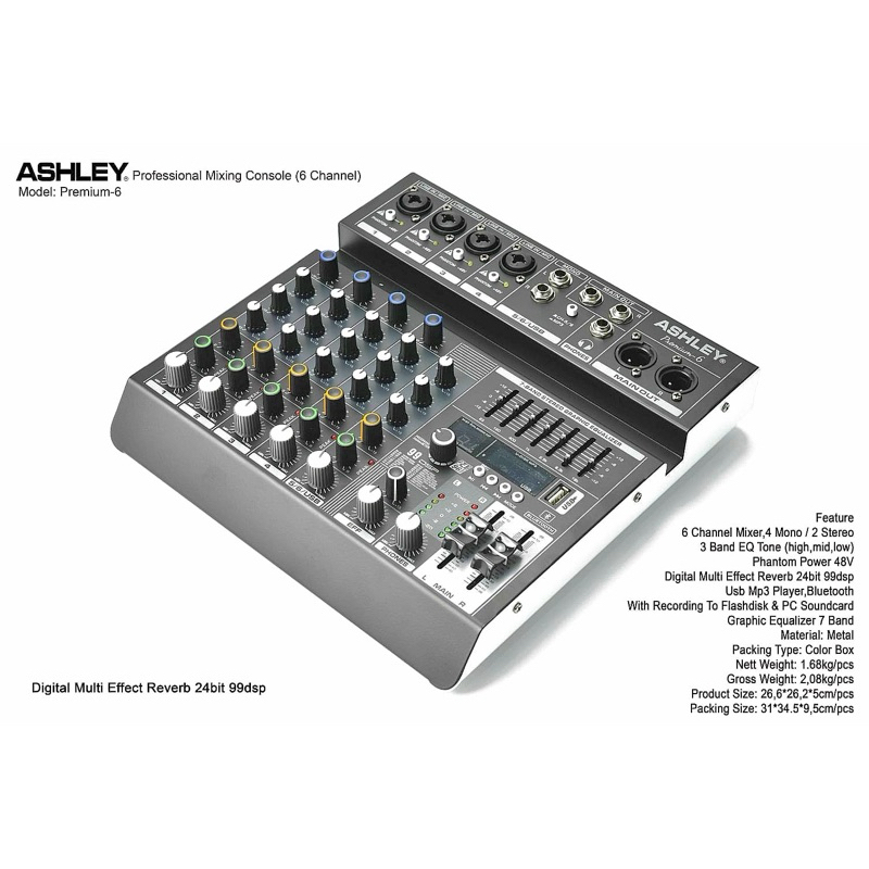 Ashley Premium-6 Professional Mixing Console (6 Channel)