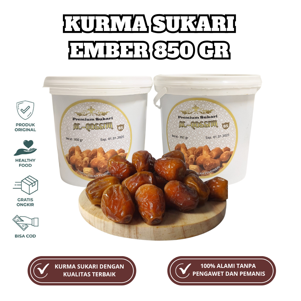 

Kurma Sukari Ember Al-Qassim 850 Gram Premium Sukari al qassim