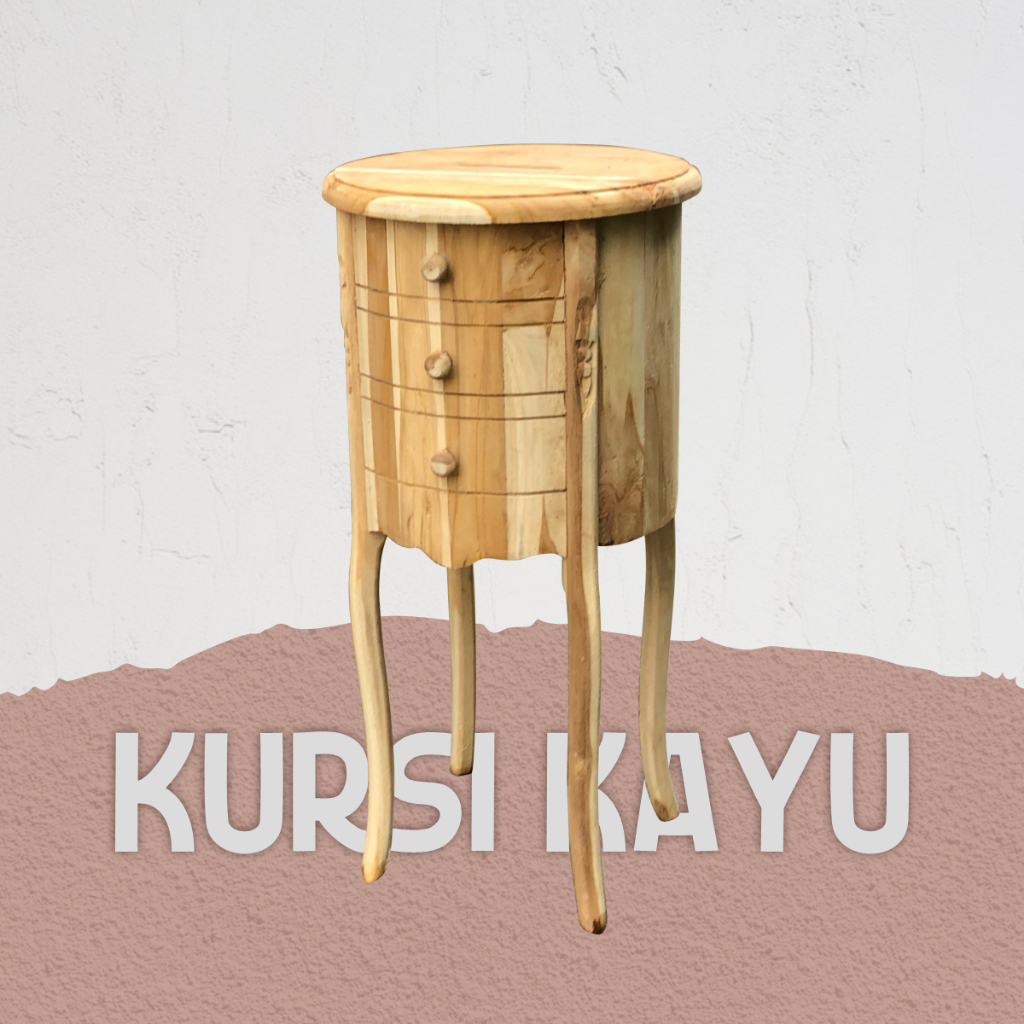 NAKAS ANGPAO CEMPOLONG BULAT KAYU JATI