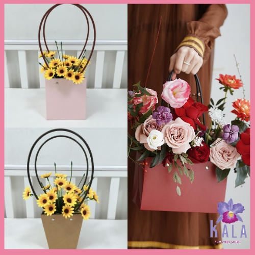

Flower Packing Paper Bag Gift Box Tas Bouquet Flower Handbag BloomBag KB1005