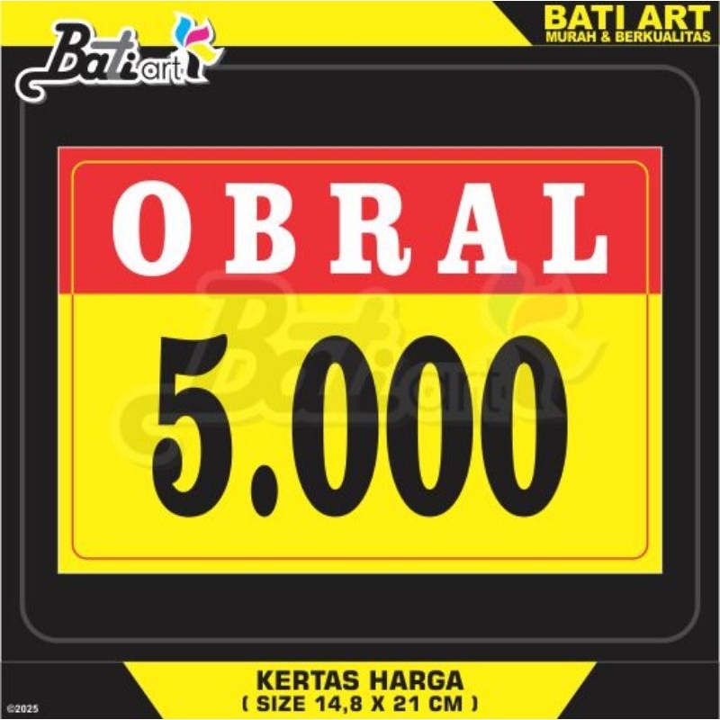 

Kertas Harga / Kertas Diskon / Label Price / Kertas Promo / Kertas Obral / Bandrol / Label Harga A5 / Dilarang Ngutang Kasbon / Kertas Serba / Kertas Perhatian