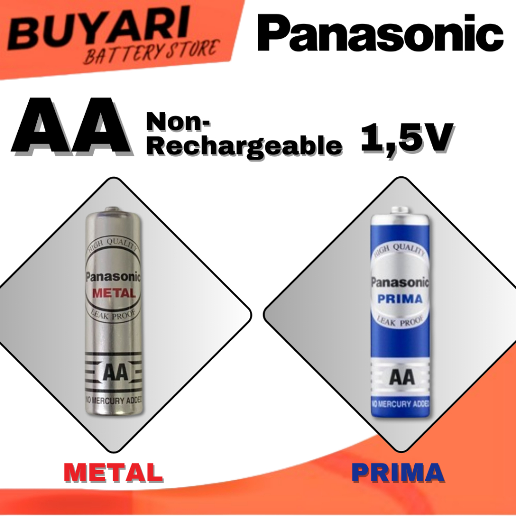 Baterai Panasonic Prima AA A2 1.5V Batre AA Panasonic PRIMA Harga 1 PCS Batre AA Panasonic Non-Cas