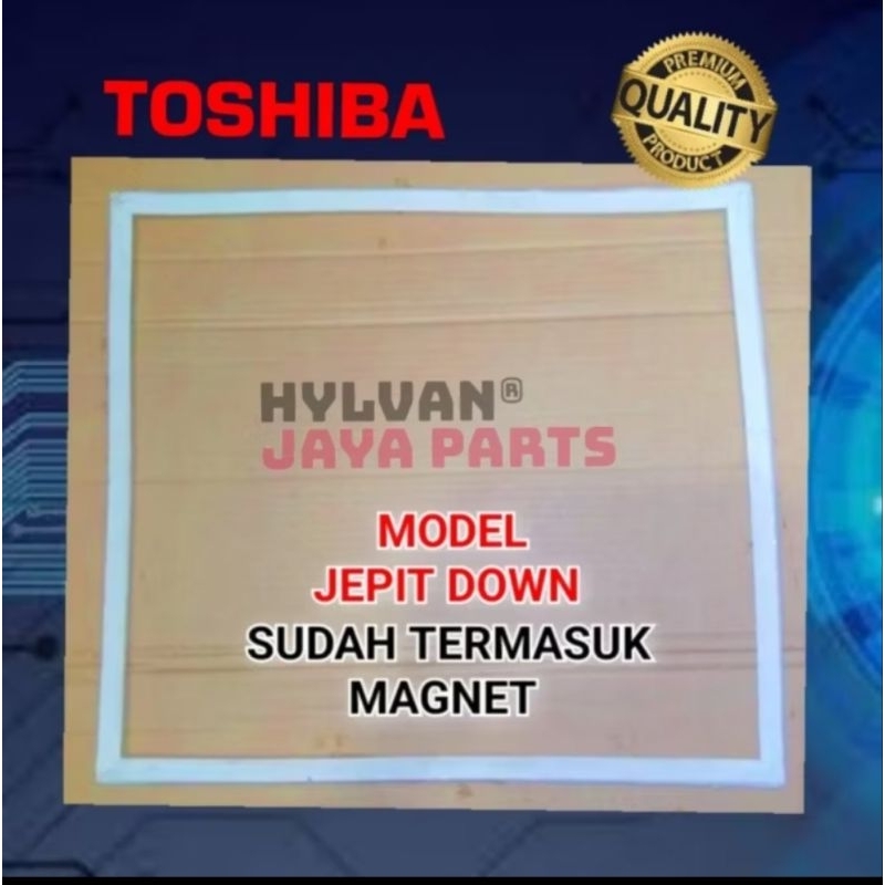 GASKET KARET PINTU KULKAS MINI ATAU FORTABLE TOSHIBA GR -G9 JEPIT BAUT 50 X 43 Cm