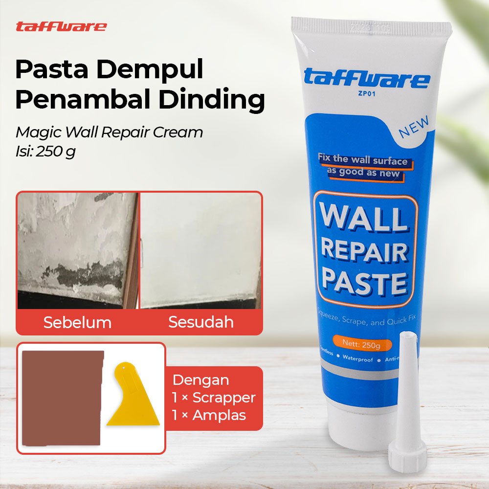 Taffware Pasta Dempul Penambal Dinding Retak Magic Wall Repair Paste Cream 250g Swift Krim Reparasi 