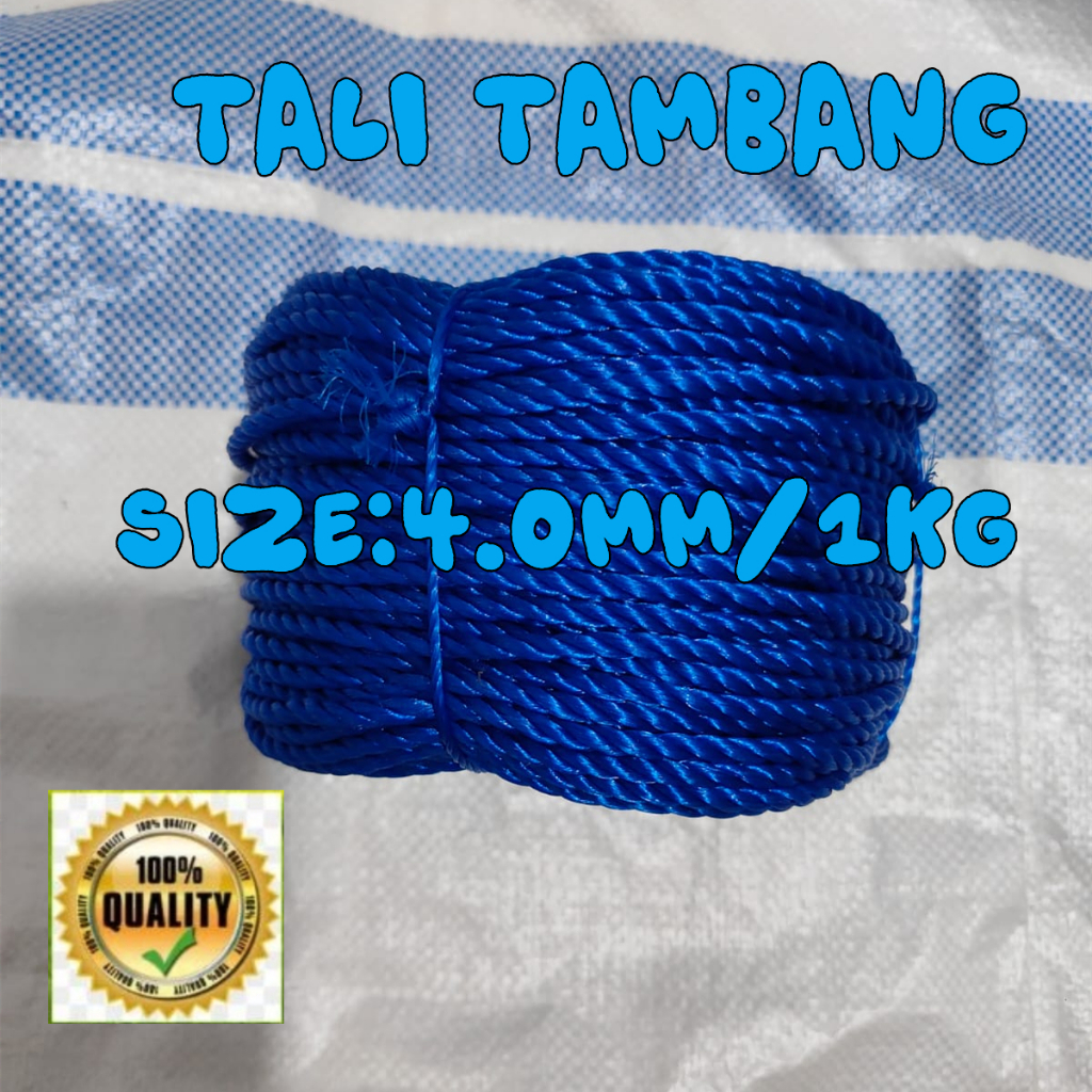 

Tali tambang plastik tebal 4 mili warna 1KG