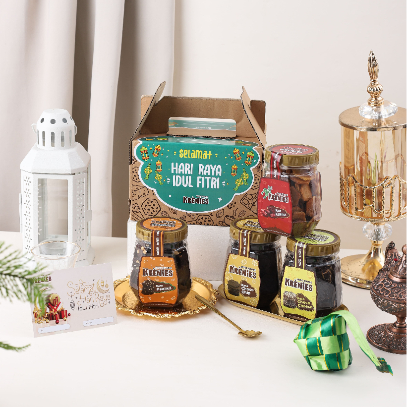 

Brownies Kering Krenies Cemilan crispy Hampers Premium Toples Ramadhan Edition