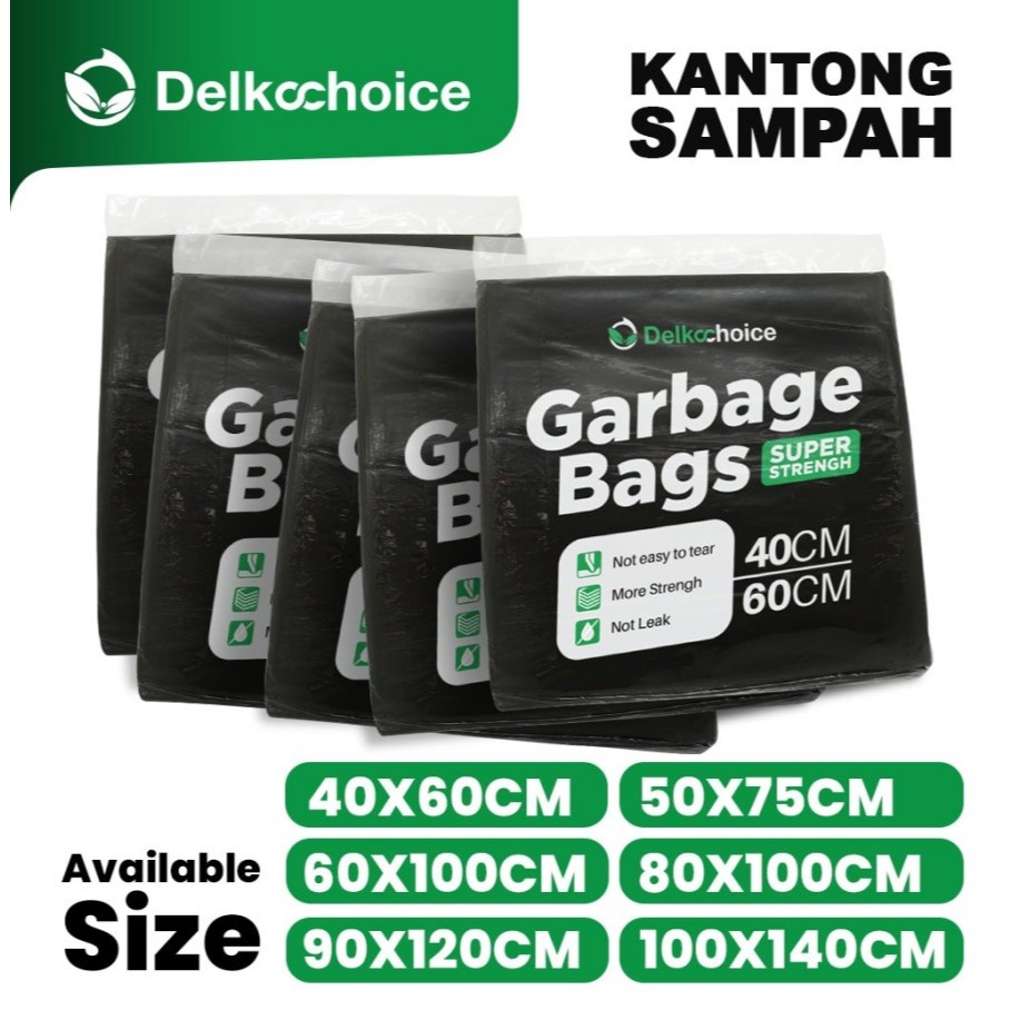 KANTONG PLASTIK SAMPAH TEBAL BESAR WARNA HITAM PACK  60 X 100