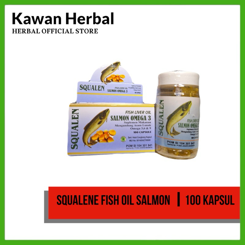 Salmon Fish Lever Oil Minyak Ikan Salmon Squalene 100 Softgel Omega 3