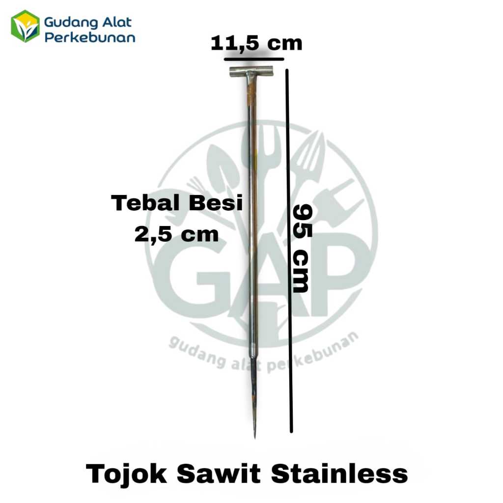 Tojok Sawit Stainless Steel Panjang 95 cm x Tebal Besi 2.5 cm