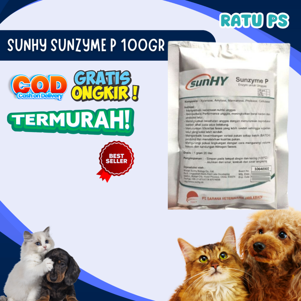 Sunzyme P 100gr - Enzim untuk Hewan Ternak - Sunzyme P - Enzim Hewan
