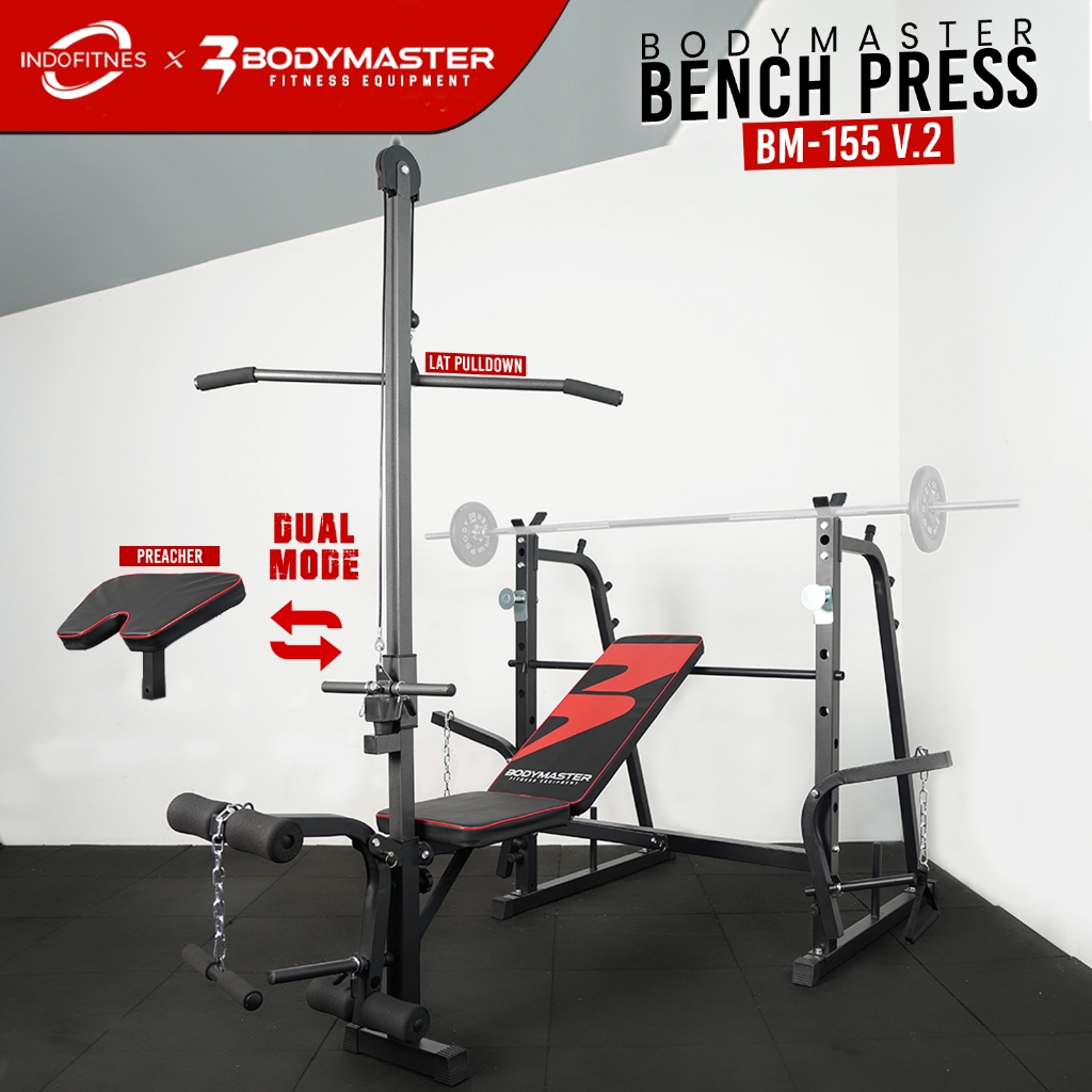 BODYMASTER Bench Press BM-155 Home Gym Preacher Curl Leg Lat Pull Down