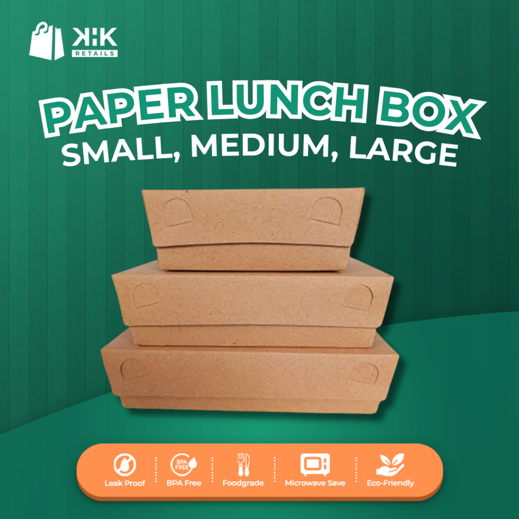 ECO Kraft Lunch Box - Box Lunch Paper Kertas, Praktis untuk Makanan