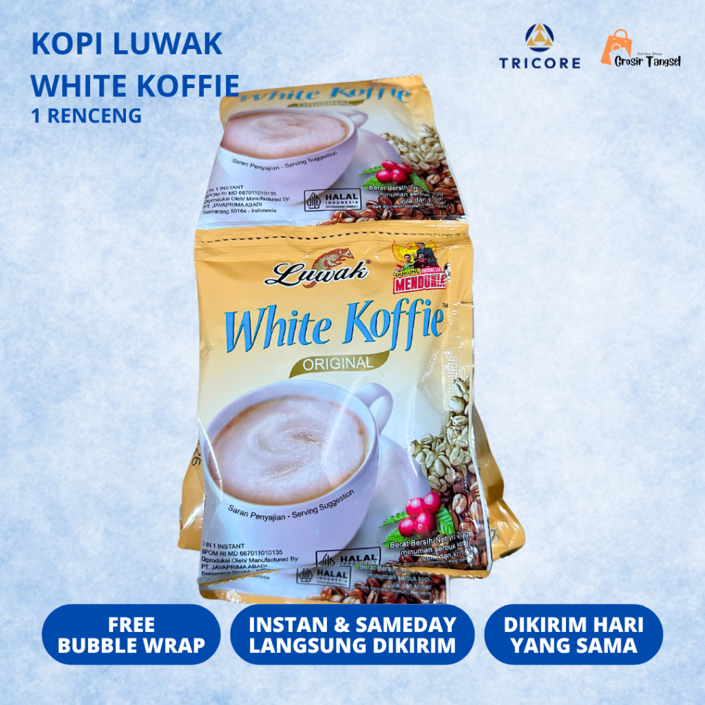 

KOPI LUWAK WHITE COFFEE 1 Renceng isi 10pcs