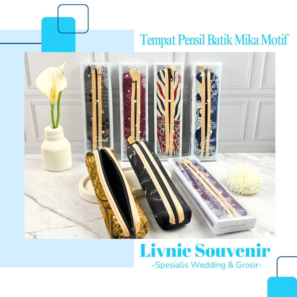 

Souvenir Tempat Pensil Sleting Batik Kemasan Mika
