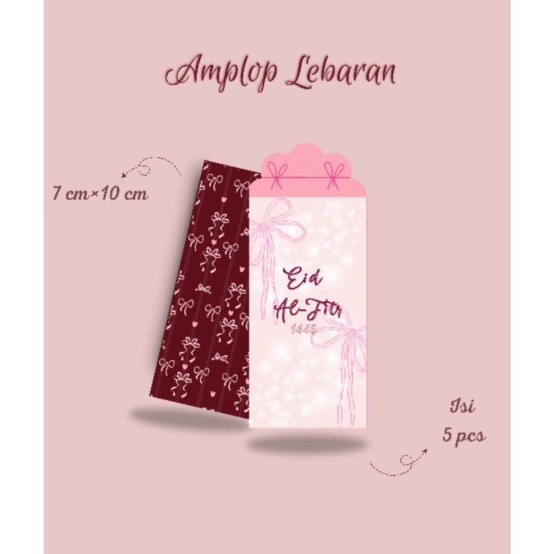 

Amplop lebaran thr 2025 aesthethic motif coquette unik (isi 5 pcs) premium
