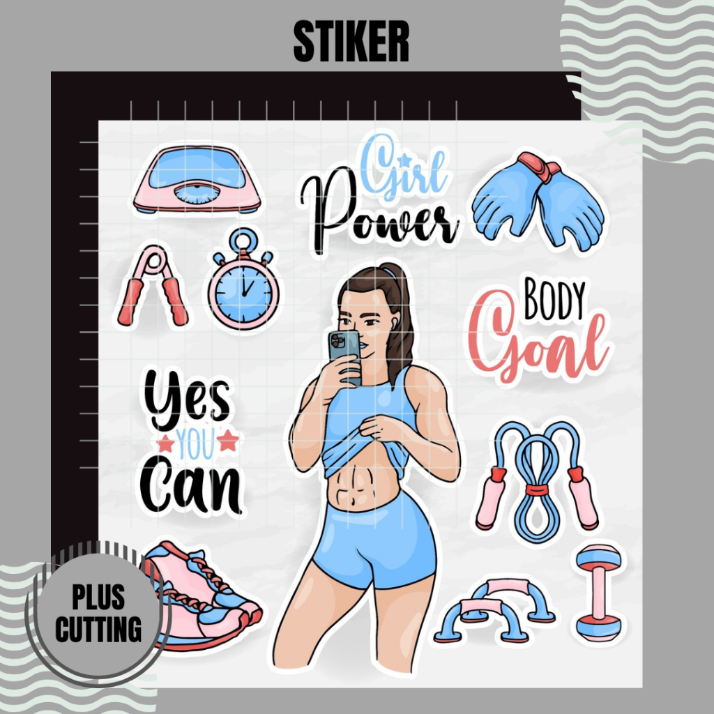 

Stiker Sheet GYM 8x8 cm Vinyl Chromo MURAH | Deco Planner | Kisscut | Diecut | Stiker Laptop | Stiker Tumbler | Stiker Jurnal