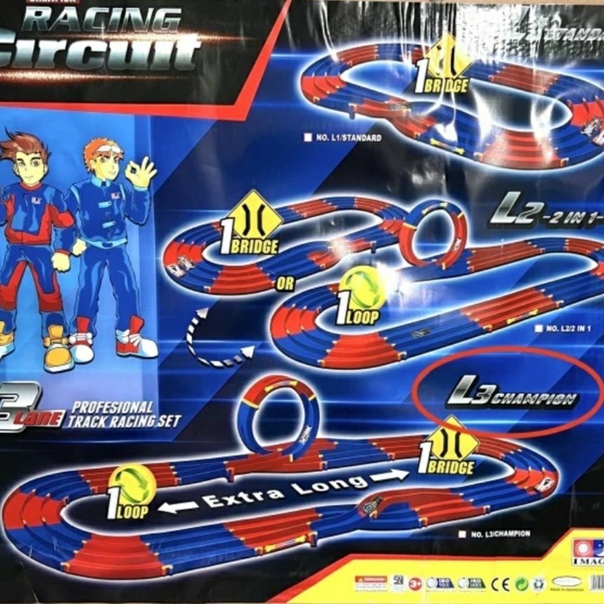 Mainan Anak Track Tamiya 2 Jalur 4WD Grand Prix Track Tamiya 3 jalur Standard Racing Circuit