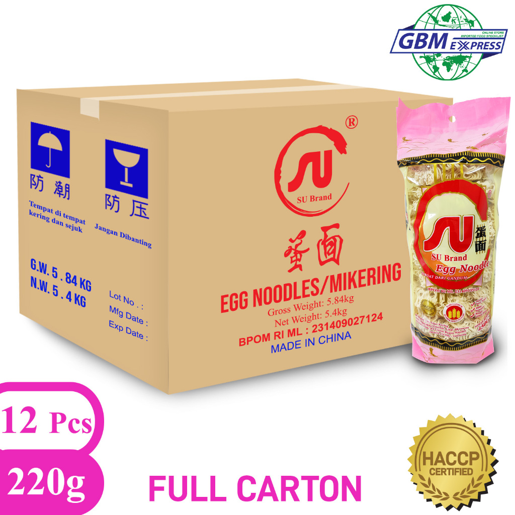 

SU Brand Mie Kering Egg Noodle 450g - Full Carton - 12Pcs