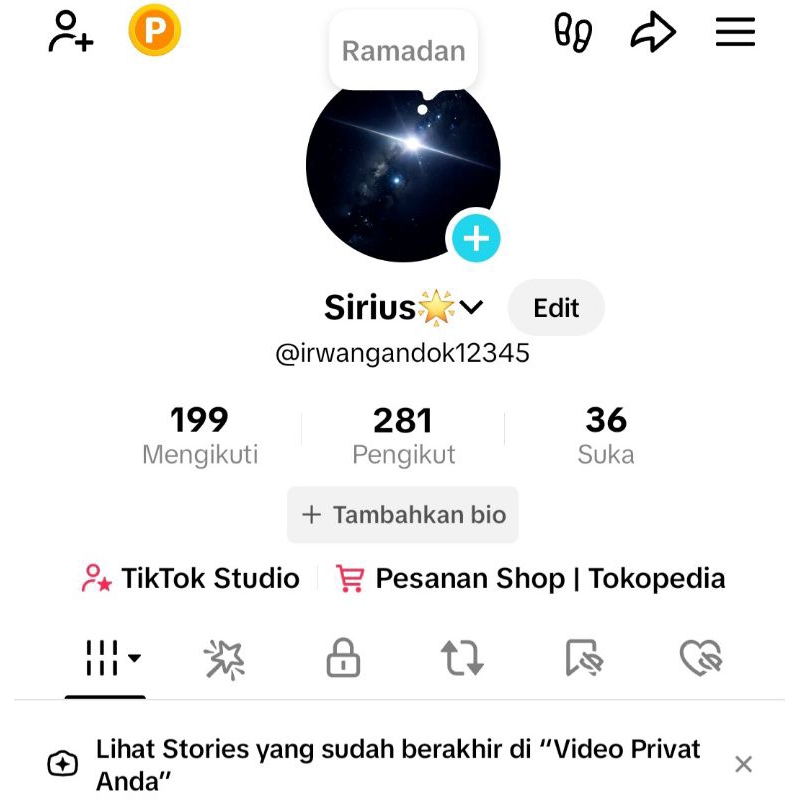 akun TikTok Live streaming