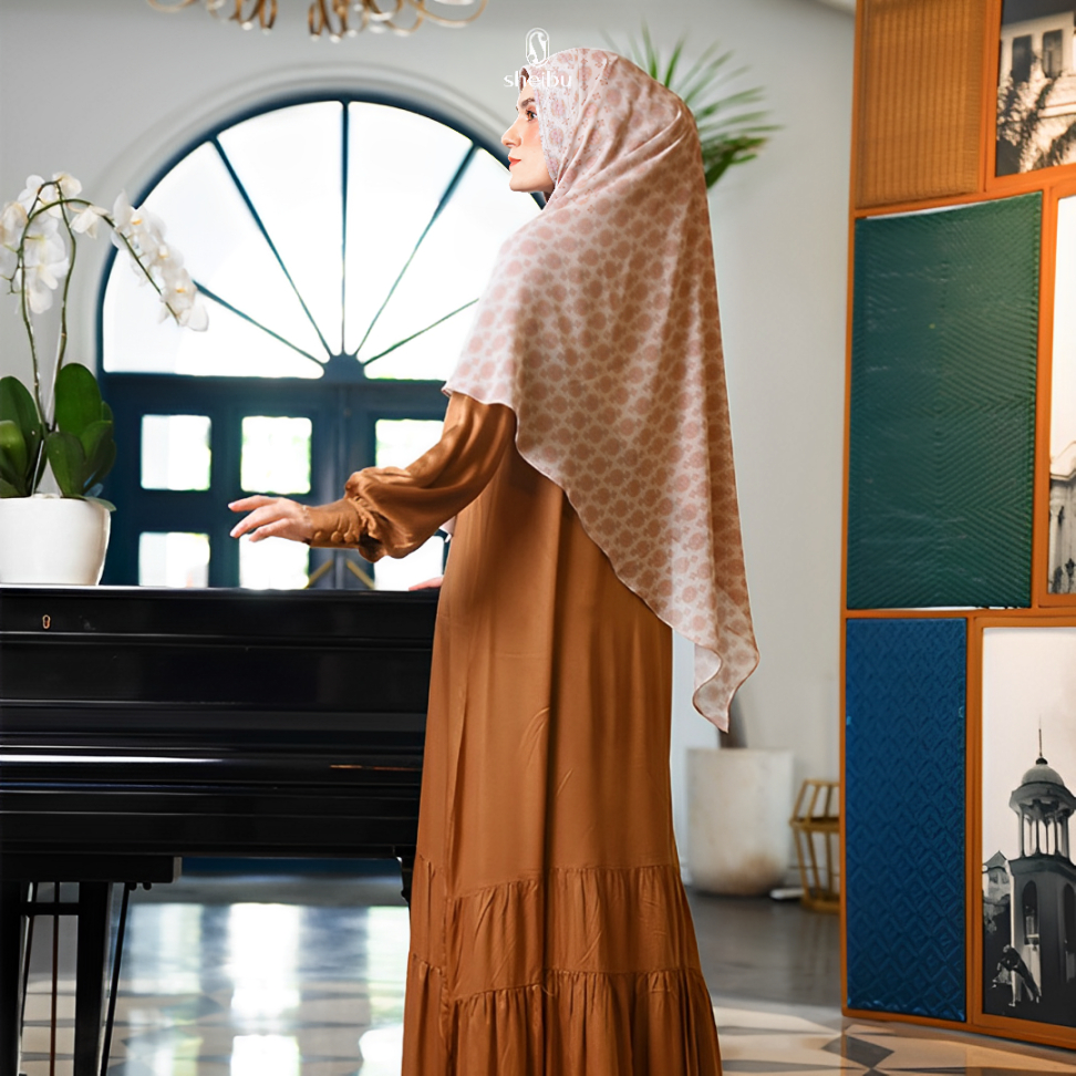 Sheibu Regia Gamis Wanita Dress Muslim Scarf Premium Hijab Syari Daily Basic Casual Wudhu Friendly B