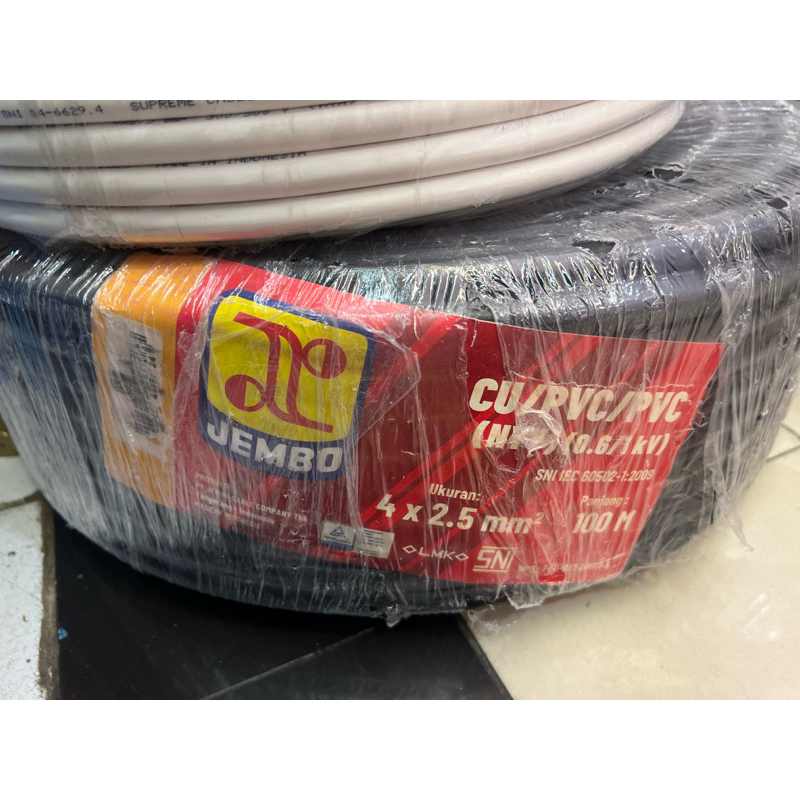 Kabel NYY 4x2.5 Jembo Tunggal Hitam 100m / NYY 4x2,5mm Jembo 4x2.5mm 100m Tunggal