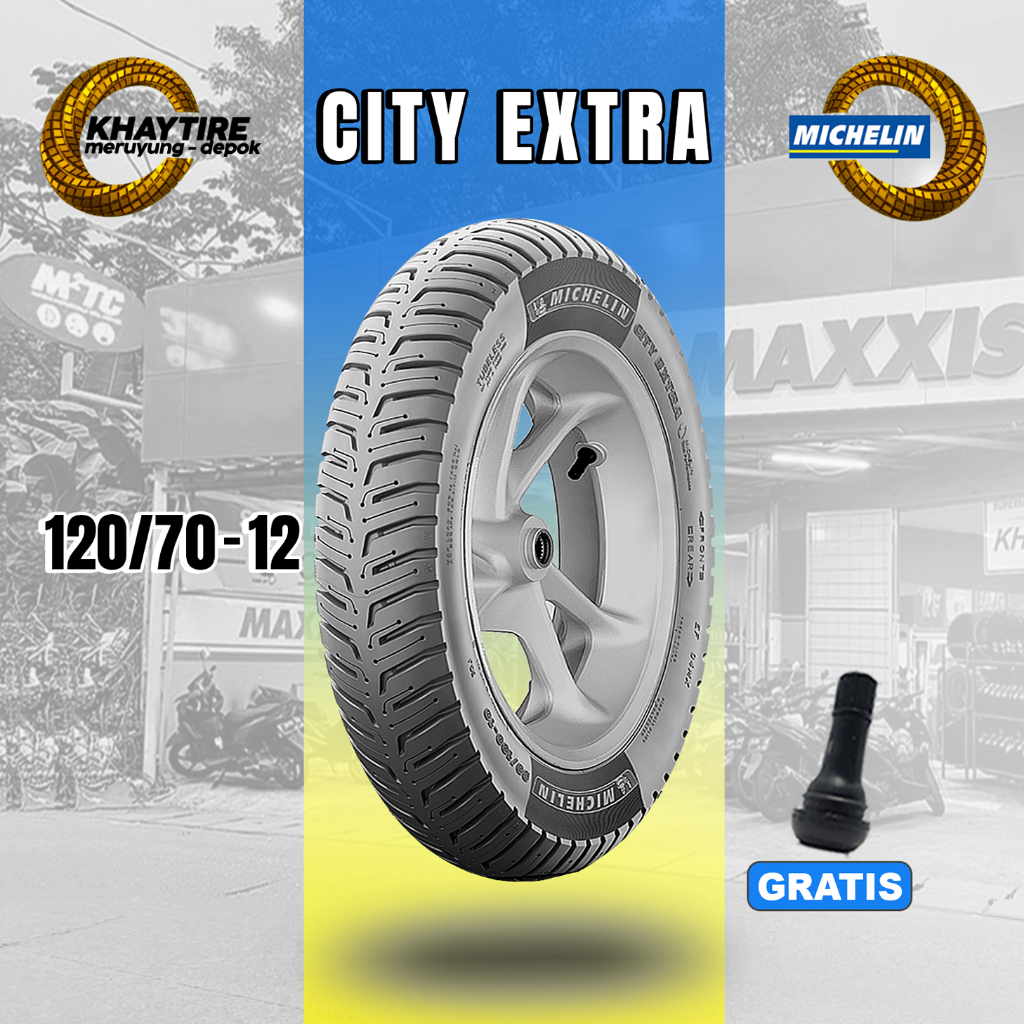 Ban Motor Vespa Matic MICHELIN CITY EXTRA 120/70 Ring 12 Tubeless