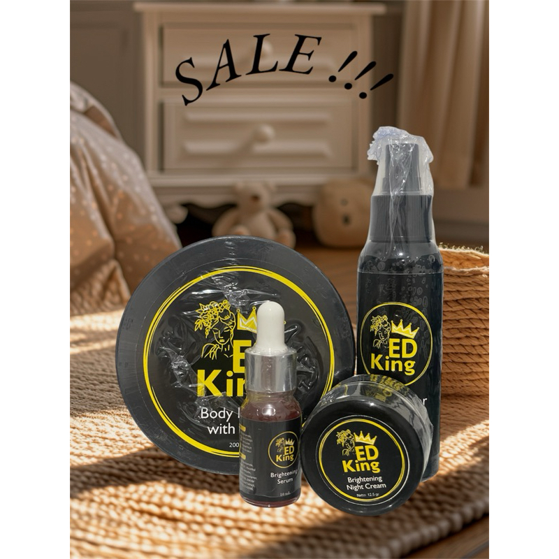 ED king HB pemutih badan BPOM 1 Paket Bundling (Body Lotion+Body Toner+serum+night cream) HB Dosting