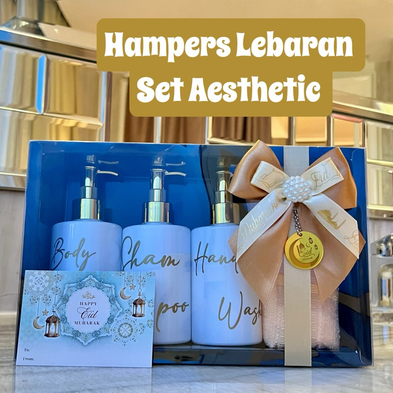 

LEBARAN HAMPERS BOX HITAM kado eid mubarak idul fitri BOTOL REFILL hadiah luxury tempat sabun cair aesthetic