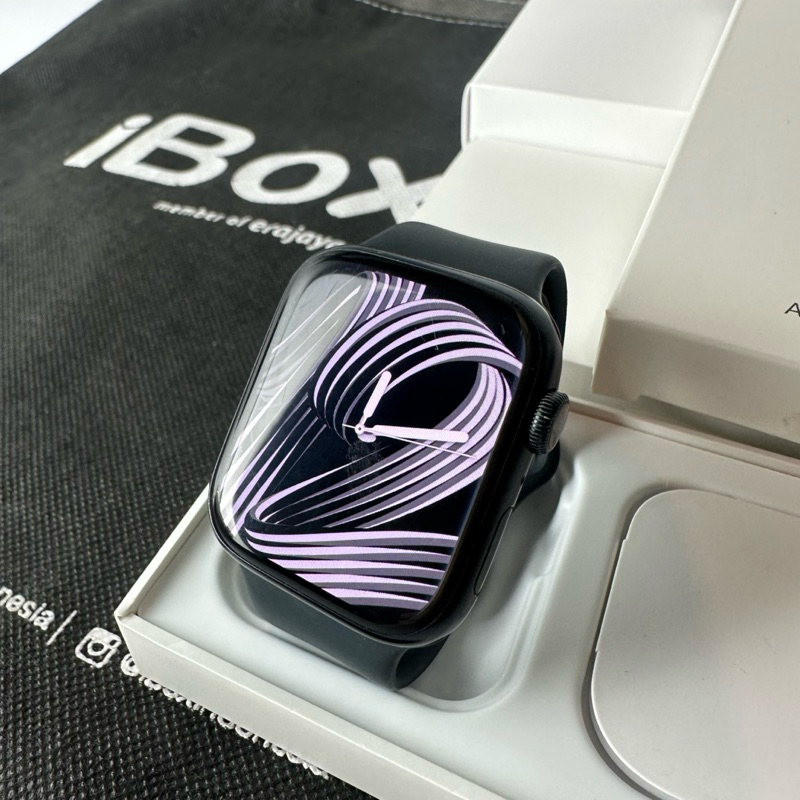 Apple Watch Series 7 45 iBox Black iwatch Eks Garansi Resmi iBox