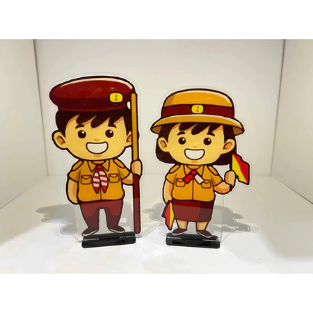 Piala Pramuka Akrilik Custom Piala Anak Pramuka Piala Jambore Pramuka Figur Piala Pramuka