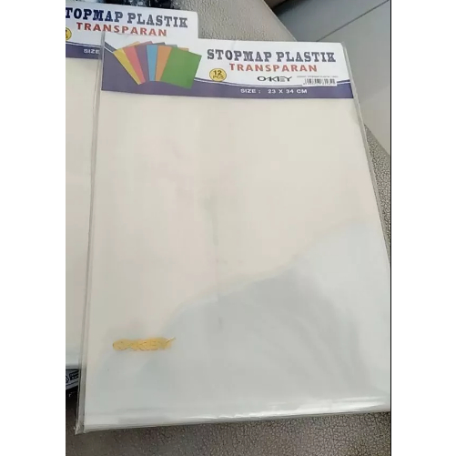 

Map L Folio F4 OKEY Clear Sleeve Plastik Transparan - 12 pcs
