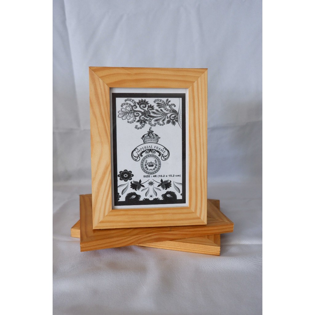 Bingkai kayu Pinus/jati Belanda 8,5x12,5 cm