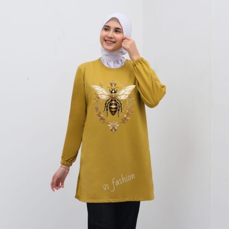 kaos tunik wanita dewasa kaos tunik wanita motif lebah kaos tunik cantik