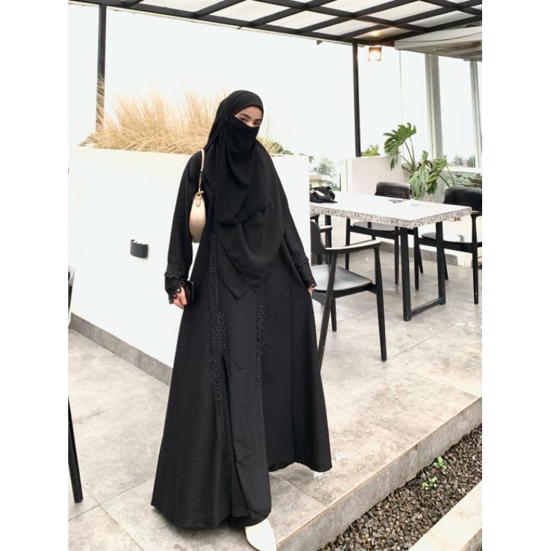 abaya hitam delisa matt fursan silk