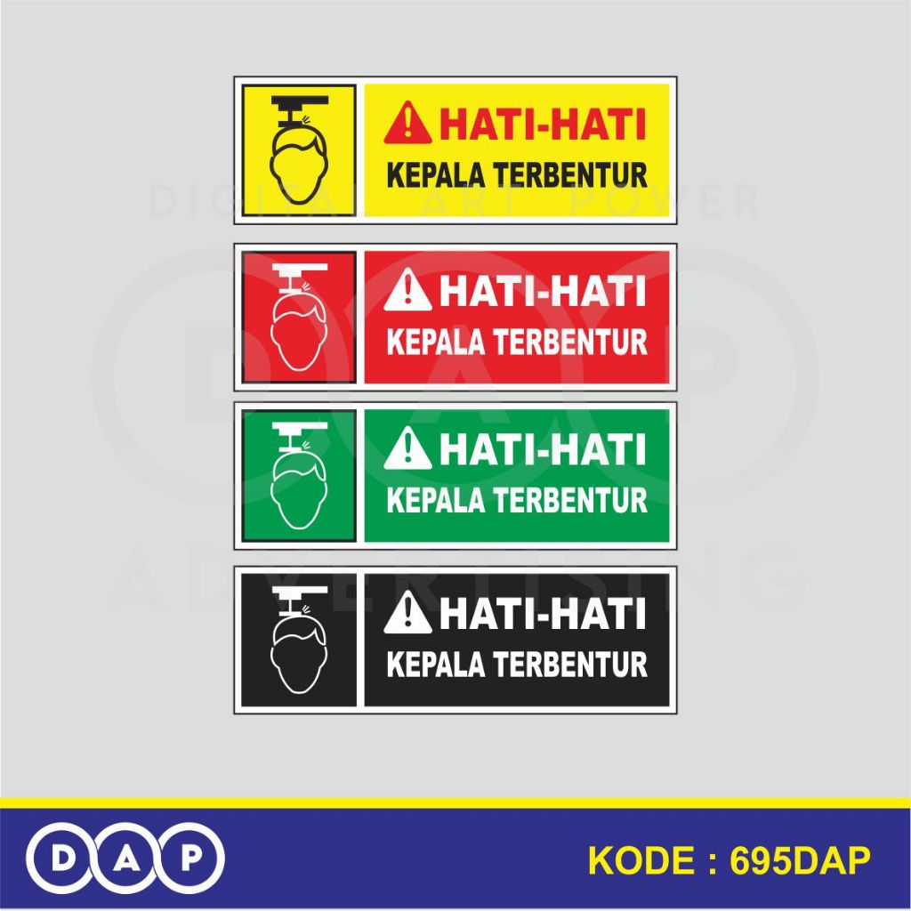 

695 - STIKER KEPALA TERBENTUR -10 X 30 CM - VYNIL - TERBAIK