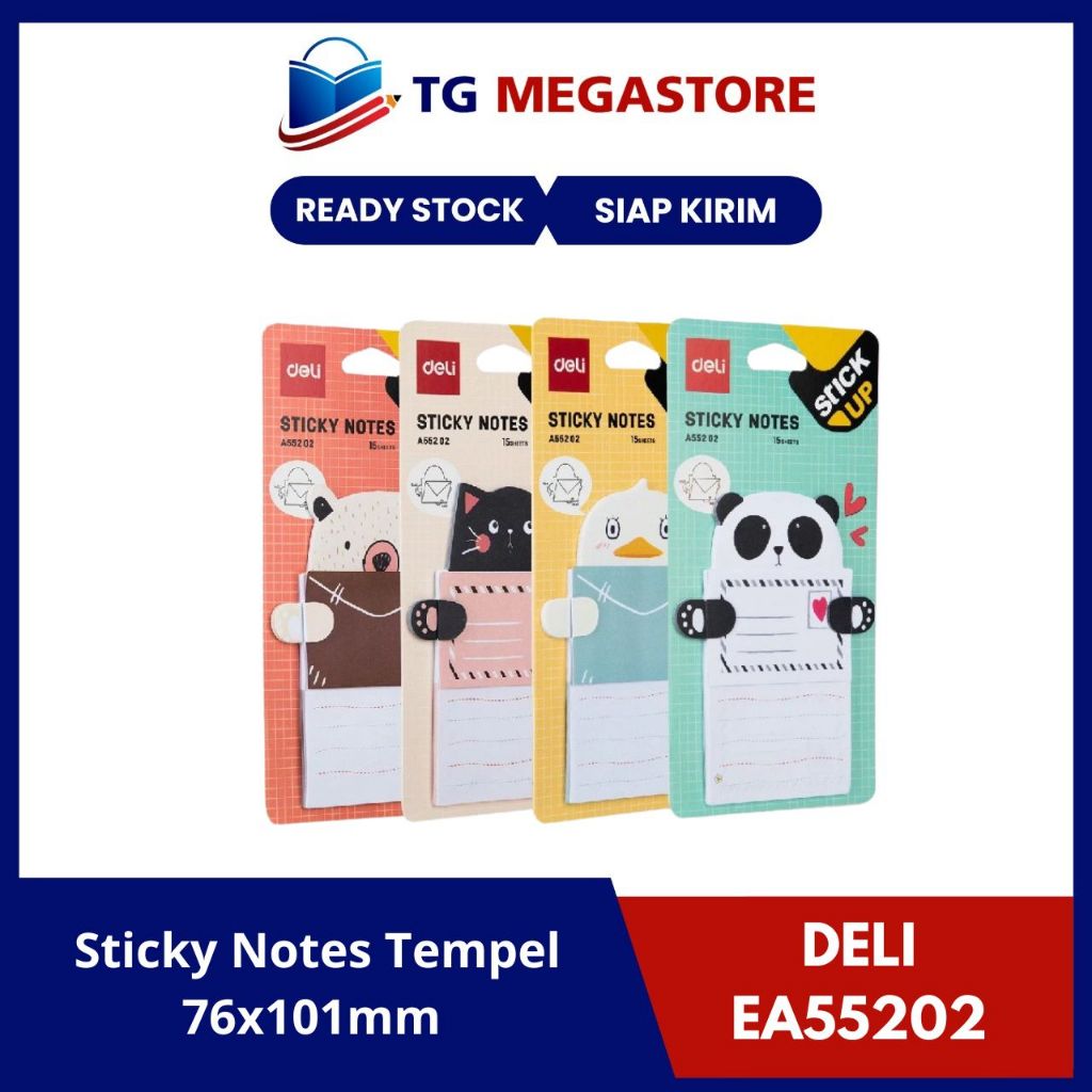

Sticky Notes DELI Memo Tempel 76x101mm 3" - EA55202