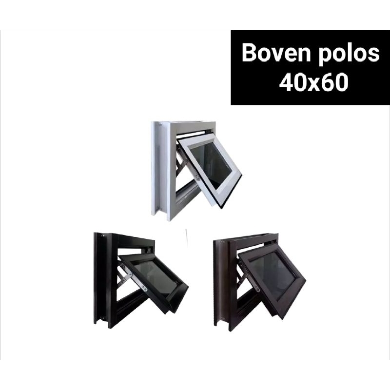 Jendela Boven aluminium 60x40 gratis packing kayu