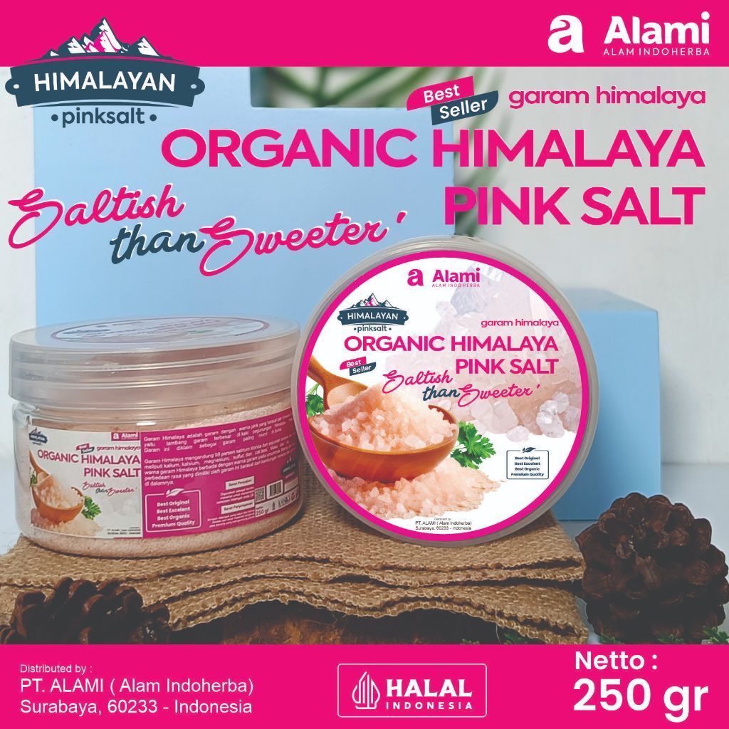 

ALAMI GARAM HIMALAYA 250 GR TOPLES HIMALAYAN PINK SALT PRODUK 100% ORIGINAL