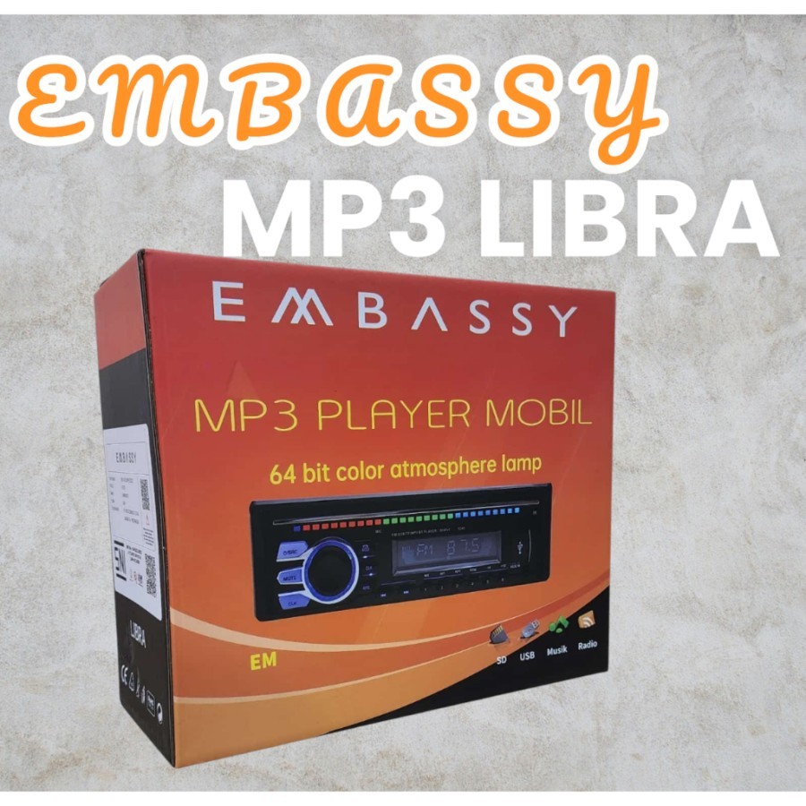 Single Din Tape Embassy / MP3 Bluetooth Embassy Mobil Universal