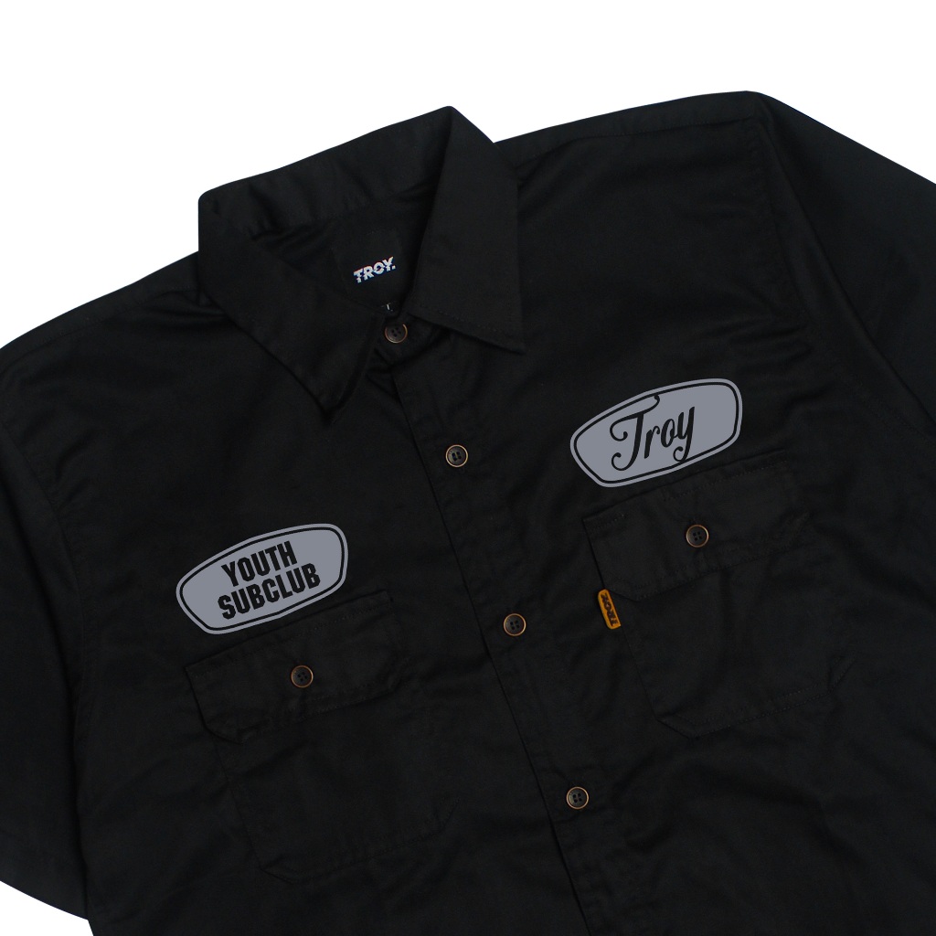 Troy Company Work Shirt Workwear Black Subclub - Kemeja Kerja Workshirt Hitam WSP 3042